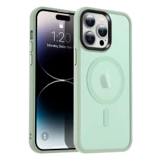 iPhone 15 Pro MagSafe-kompatibilis áttetsző matt tok világoszöld Alphajack