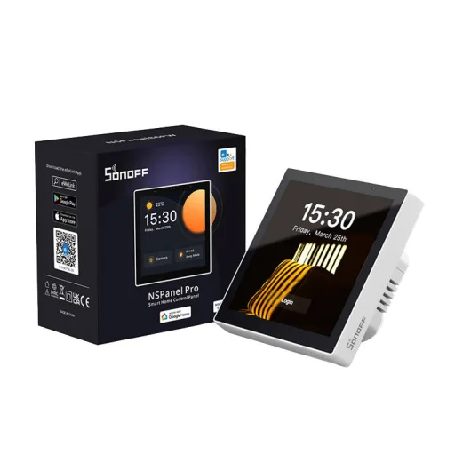 Sonoff intelligens otthoni vezérlőpanel érintőképernyővel Zigbee 3.0 Google Assistant, Alexa fehér (NSPanel Pro) - 2