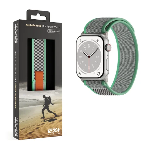 Apple Watch 4/5/6/7/8/9/SE (38/40/41mm) Next One Athletic Loop óraszíj menta - 1