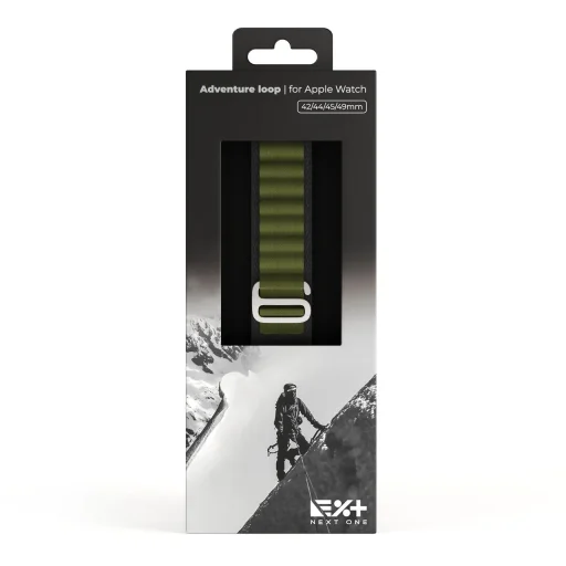 Apple Watch 4/5/6/7/8/9/SE/Ultra (42/44/45/49mm) Next One Adventure Loop óraszíj szürke/zöld - 8