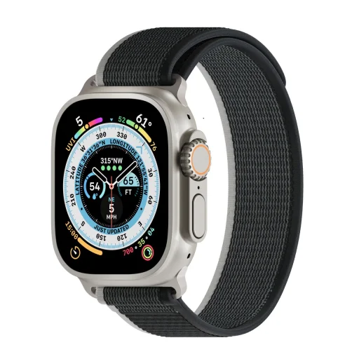 Apple Watch 4/5/6/7/8/9/SE/Ultra (42/44/45/49mm) Next One Athletic Loop óraszíj fekete - 5