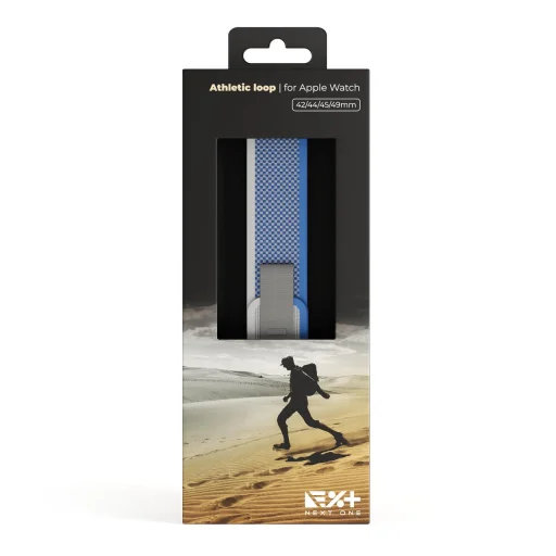 Apple Watch 4/5/6/7/8/9/SE/Ultra (42/44/45/49mm) Next One Athletic Loop óraszíj ezüstszínű - 4