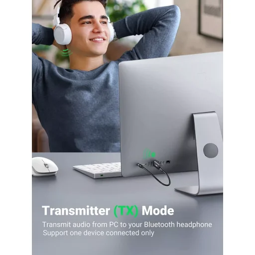 UGREEN CM523 Audio adapter, USB-A 3.5 mm Jack, Bluetooth 5.1 fekete - 4