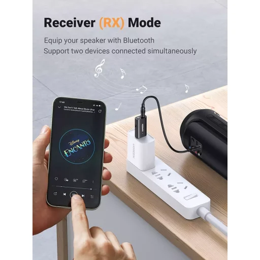 UGREEN CM523 Audio adapter, USB-A 3.5 mm Jack, Bluetooth 5.1 fekete - 6