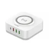 LDNIO vezeték nélküli indukciós töltő, hálózati USB töltő AW004, 3x USB + USB-C, 32W fehér thumbnail
