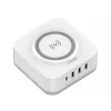 LDNIO vezeték nélküli indukciós töltő, hálózati USB töltő AW004, 3x USB + USB-C, 32W fehér thumbnail