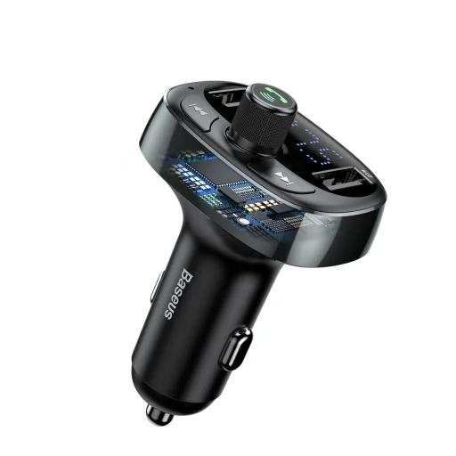Baseus T-typed S-09 Bluetooth FM Transmitter fekete - 3