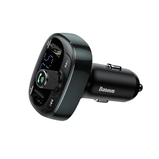 Baseus T-typed S-09 Bluetooth FM Transmitter fekete - 4