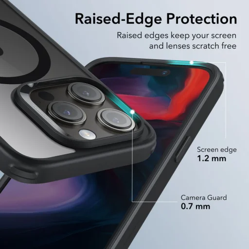  iPhone 15 Pro Max ESR CH HaloLock MagSafe átlátszó/fekete tok - 6