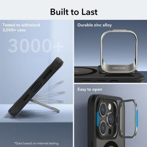  iPhone 15 Pro Átlátszó/Fekete ESR Classic Kickstand Halolock MagSafe kompatibilis tok - 7