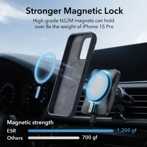 iPhone 15 Pro Max ESR Cloud KickStand Halolock MagSafe tok fekete - 4