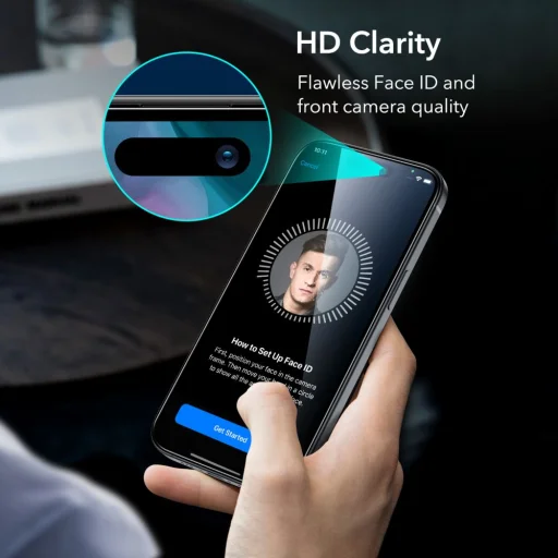  iPhone 15 Plus fekete ESR Armorite üvegfólia - 10