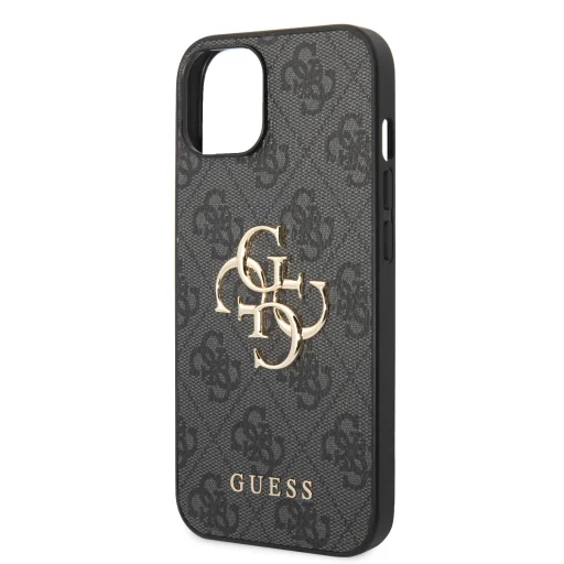 iPhone 15 Guess PU 4G Metal Logo tok szürke (GUHCP15S4GMGGR) - 5