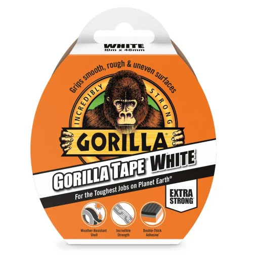 Gorilla Tape White fehér 10m x 48mm extra erős ragasztószalag - 1