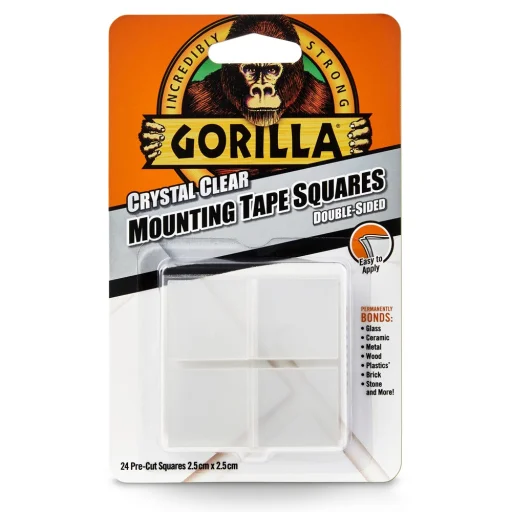 Gorilla Mounting Clear Tape Squares kristálytiszta kétoldalas ragasztószalag négyzetek 24db x 2,5cm - 1