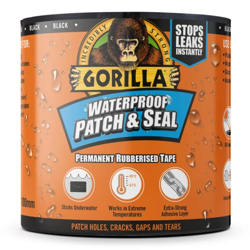 Gorilla Waterproof Patch & Seal Tape fekete 3m x 100mm vízálló foltozó/tömítő ragasztószalag - 1