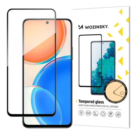 Honor X8 Wozinsky Full Glue 9H Super Tough kijelzővédő üvegfólia fekete - 1