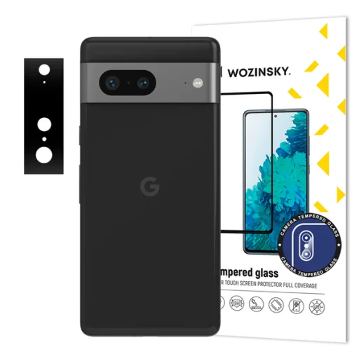 Google Pixel 7 Wozinsky Full Camera Glass 9H kameralencse védő üvegfólia fekete - 1