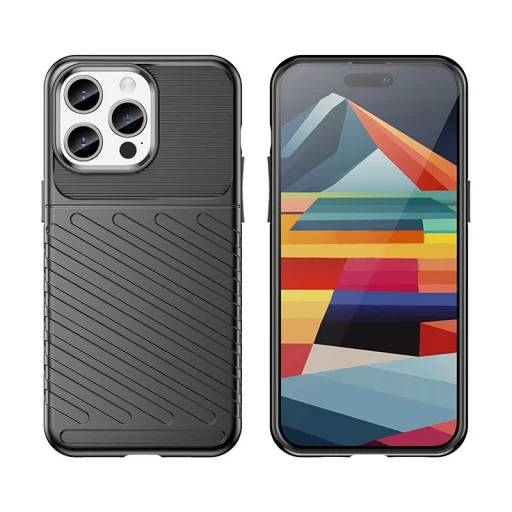 Telefontok iPhone 15 Pro Thunder fokozott védelmet biztosító flexibilis TPU tok kék - 6