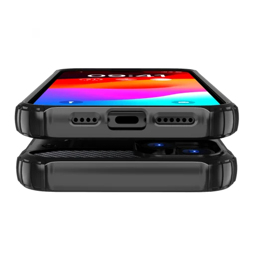 iPhone 15 Plus Hybrid Armor tok fekete telefontok - 2