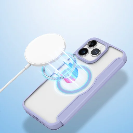 iPhone 15 Pro Max Dux Ducis Skin X Pro Magsafe mágneses fliptok lila - 13