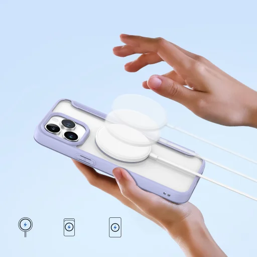 iPhone 15 Pro Max Dux Ducis Skin X Pro Magsafe mágneses fliptok lila - 5