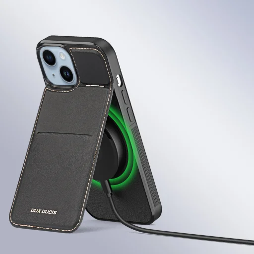 iPhone 15 Plus Dux Ducis Rafi 3 az 1-ben fliptok állvánnyal MagSafe RFID blokkoló telefontok - 8