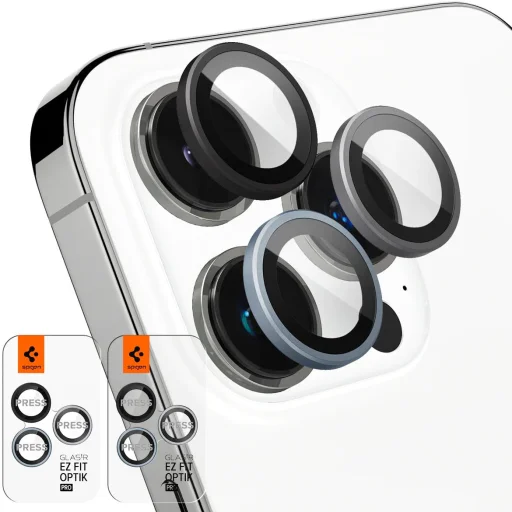 iPhone 15 Pro / 15 Pro Max / 14 Pro / 14 Pro Max Spigen Glass EZ Fit Optik Pro ochranné sklo na šošovku fotoaparátu 2 ks - 8