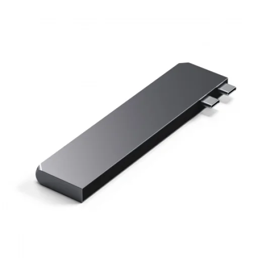 Satechi PRO HUB SLIM (1xUSB4, 1xHDMI, 2xUSB-A, SD/MicroSD, UHS-I akár 104MB/s, SD/SDHC/SDXC 2TB-ig, 1xUSB-C) - asztroszürke - 2