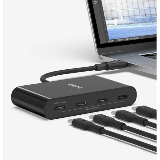 Belkin CONNECT USB-C elosztó adapter - 4-Port USB-C Hub - fekete - 6
