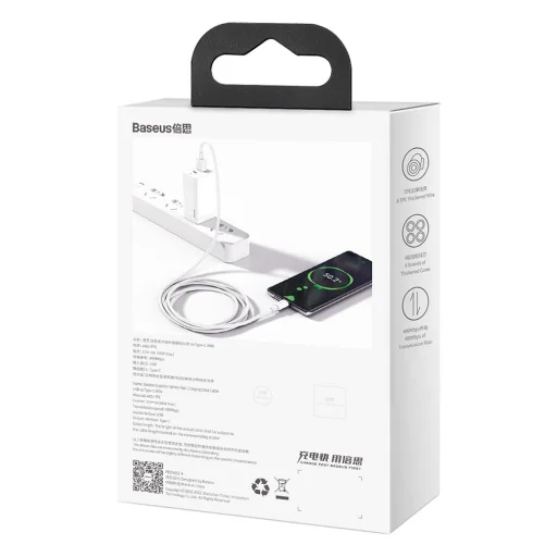 Baseus USB-A - USB-C Baseus Superior sorozatú kábel, 66W, 2m (fehér) - 8