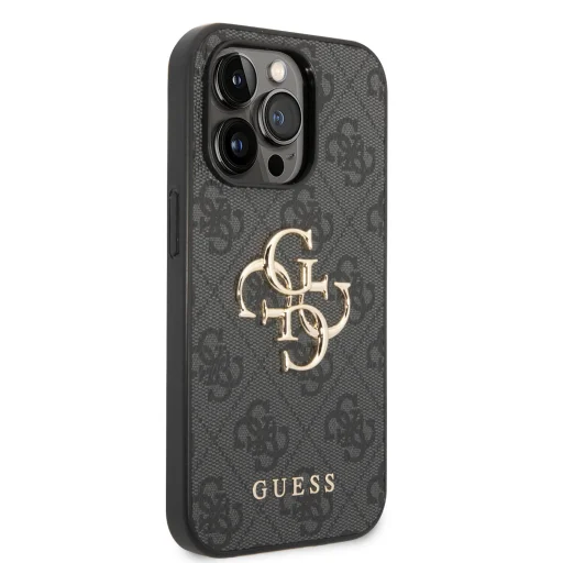 iPhone 15 Pro Max Guess PU 4G Metal Logo tok szürke (GUHCP15X4GMGGR) - 5