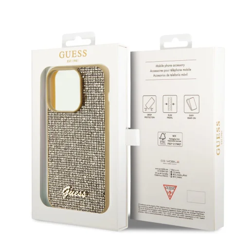 iPhone 15 Pro Guess PU Square Mirror Script Logo tok arany (GUHCP15LPMSDGSD) - 5