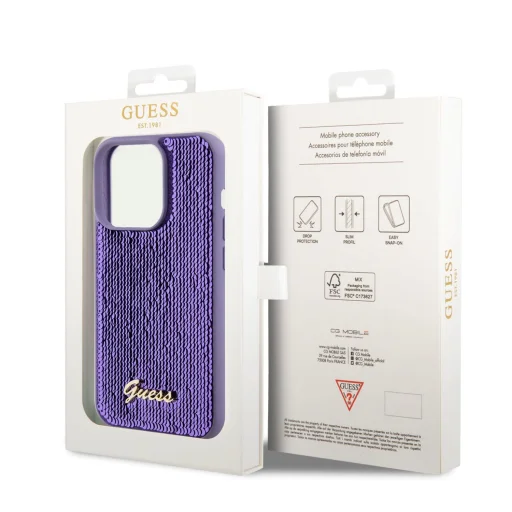 Guess Sequin Script Logo tok iPhone 14 Pro Max lila - 7