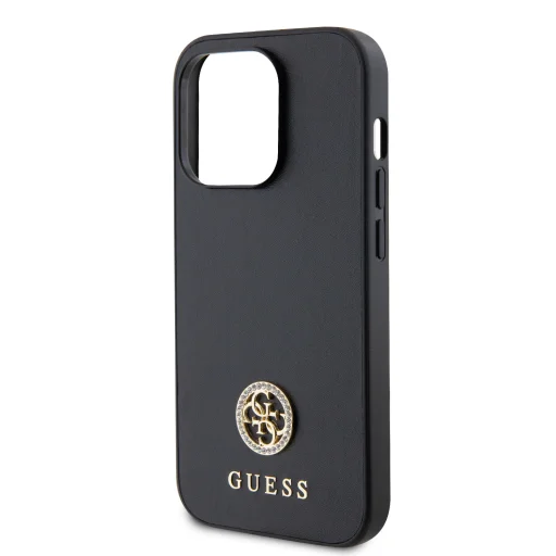 iPhone 15 Guess PU 4G Strass Metal Logo tok fekete (GUHCP15SPS4DGPK) - 6