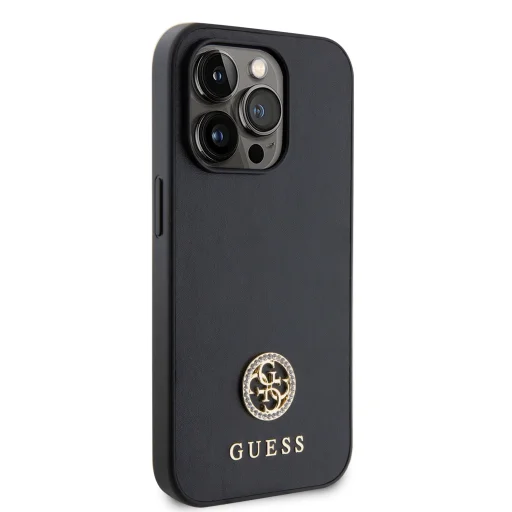 iPhone 15 Guess PU 4G Strass Metal Logo tok fekete (GUHCP15SPS4DGPK) - 2