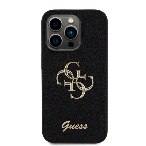 iPhone 15 Pro Max Guess PU Fixed Glitter 4G Metal Logo telefontok fekete (GUHCP15XHG4SGK) - 7