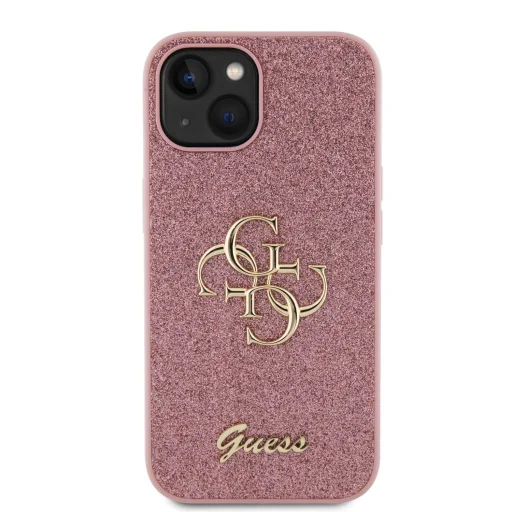 iPhone 15 Guess PU Fixed Glitter 4G Metal Logo telefontok rózsaszín (GUHCP15SHG4SGP) - 5