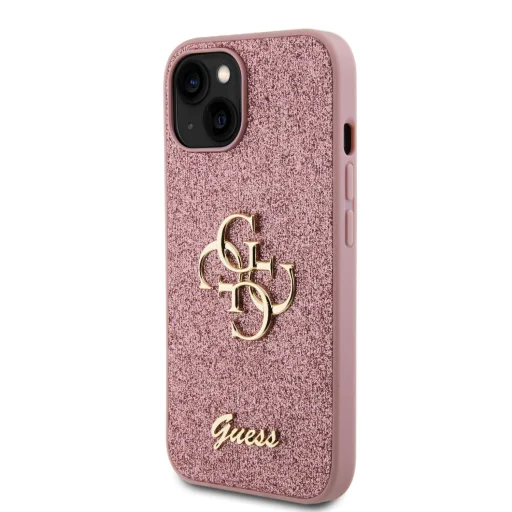 iPhone 15 Guess PU Fixed Glitter 4G Metal Logo telefontok rózsaszín (GUHCP15SHG4SGP) - 6