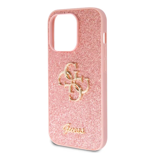 iPhone 15 Pro Max Guess PU Fixed Glitter 4G Metal Logo telefontok rózsaszín (GUHCP15XHG4SGP) - 5
