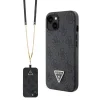 iPhone 15 Guess PU 4G Strass Triangle Metal Logo tok + Crossbody pánt fekete (GUHCP15SP4TDSCPK) thumbnail