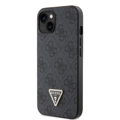 iPhone 15 Plus Guess PU 4G Strass Triangle Metal Logo telefontok fekete (GUHCP15MP4TDPK) - 5
