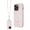 iPhone 15 Pro Guess PU 4G Strass Triangle Metal Logo tok + Crossbody pánt rózsaszín (GUHCP15LP4TDSCPP) thumbnail