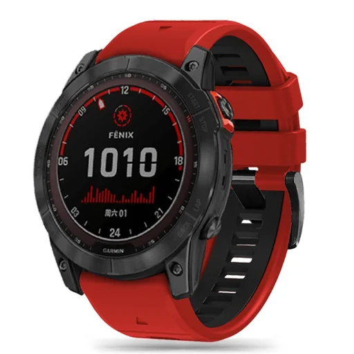 Garmin Fenix 5/6/6 Pro/7 Tech-Protect Iconband Pro óraszíj katonai piros/fekete - 1