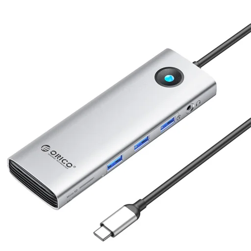 Orico 10 az 1-ben USB Type-C HUB, többfunkciós dokkolóállomás (ezüst) - 1