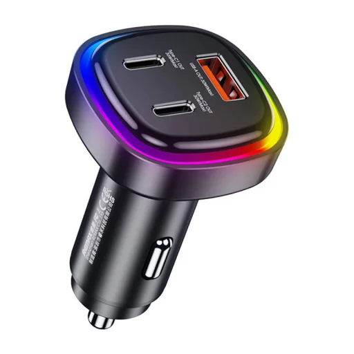 Remax RCC330 autós szivargyújtós töltő USB, 2x USB-C 66W - 1