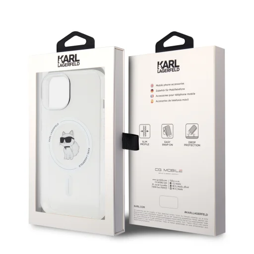 iPhone 15 Plus Karl Lagerfeld KLHMP15MHFCCNOT IML Choupette MagSafe átlátszó telefontok - 6