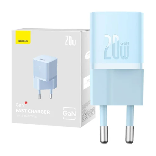 Baseus GaN5 mini USB-C hálózati töltő adapter 20W (kék) - 5