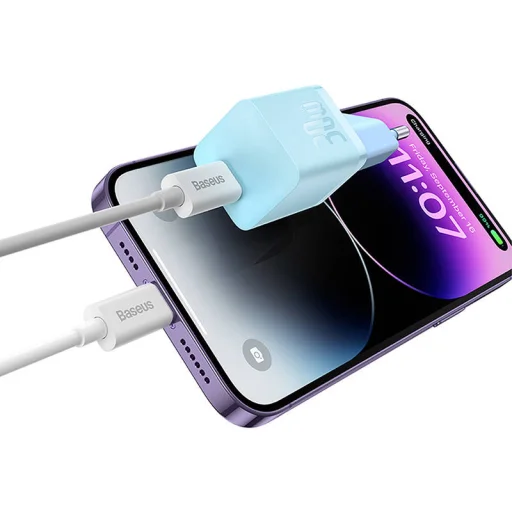 Baseus GaN5 mini USB-C hálózati töltő adapter 30W (kék) - 4