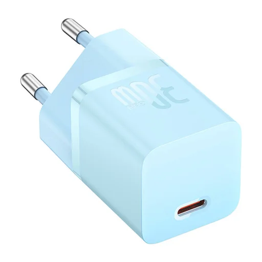 Baseus GaN5 mini USB-C hálózati töltő adapter 30W (kék) - 8